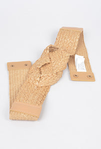 Natural straw belt with elastic