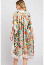 Load image into Gallery viewer, Boho floral kimono blouse with sleeves
