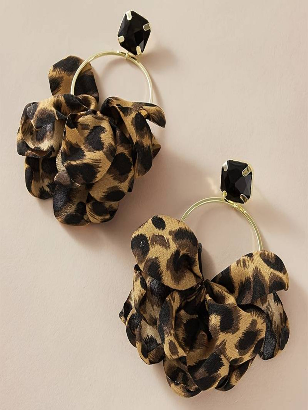 Statement Rhinestone Leopard Earrings