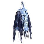 Load image into Gallery viewer, Fashion-forward denim backpack purse with fringe embellishments
