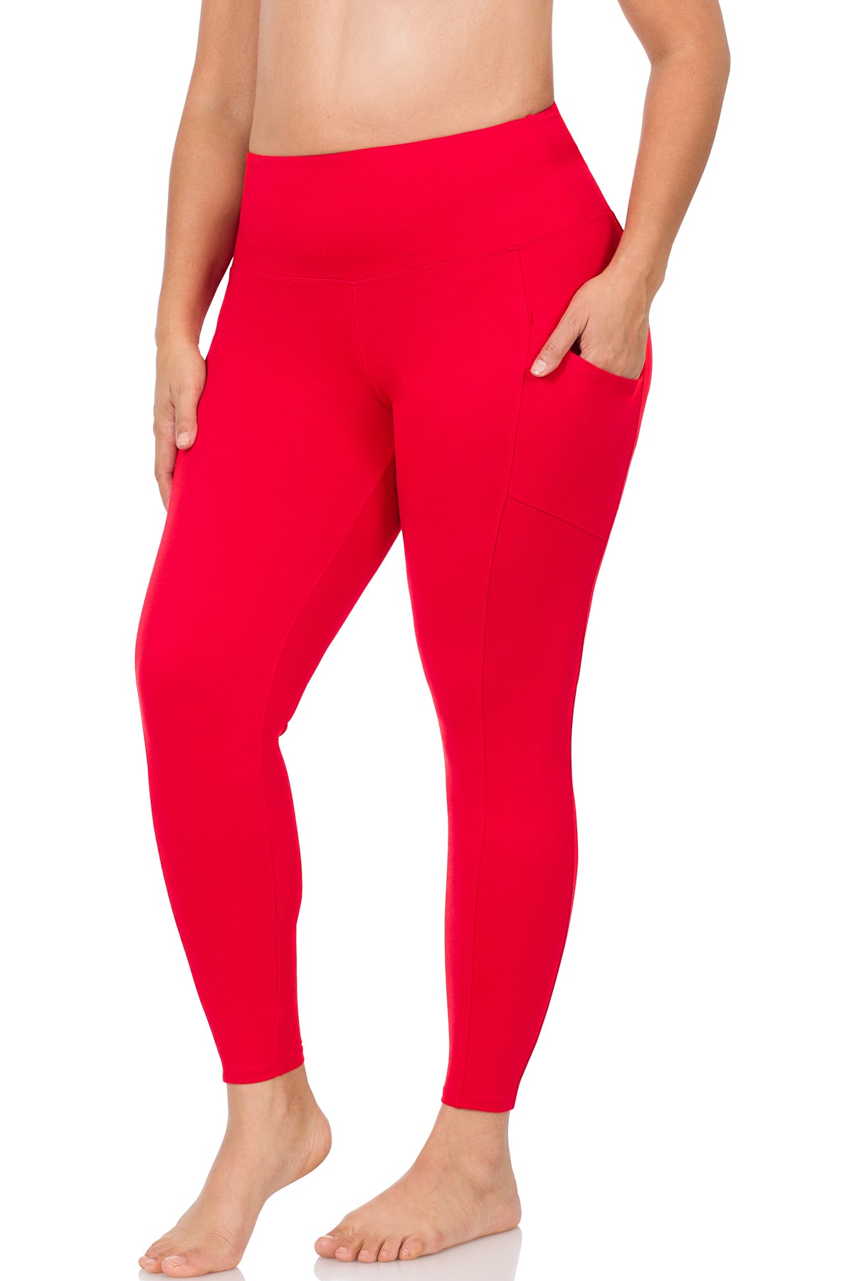 Non Workout Plus Size Full Length High Waisted Leggings With Pockets –  Iconic Style Shop