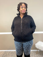 Load image into Gallery viewer, Plus size zip front coat with pockets
