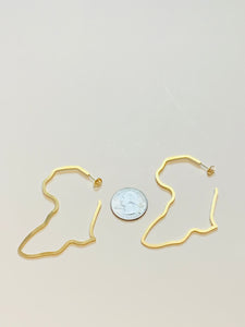 Gold geometric African earrings