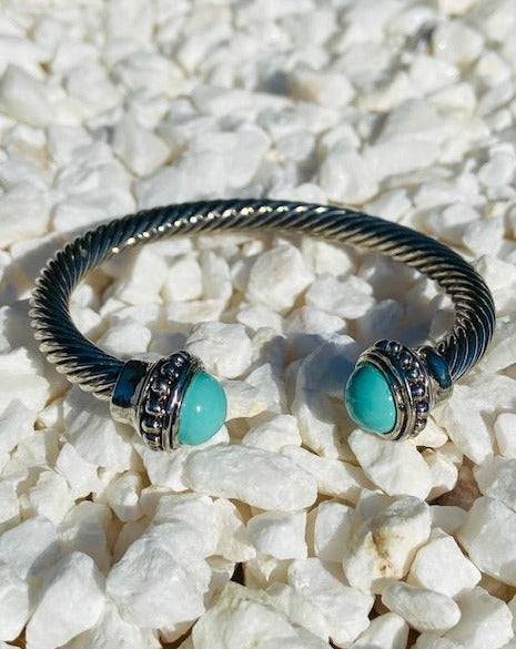 Turquoise Cable Wire Bracelet - Iconic Style Shop