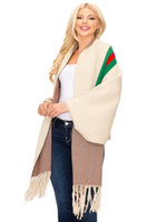 Load image into Gallery viewer, Ivory poncho cape shawl
