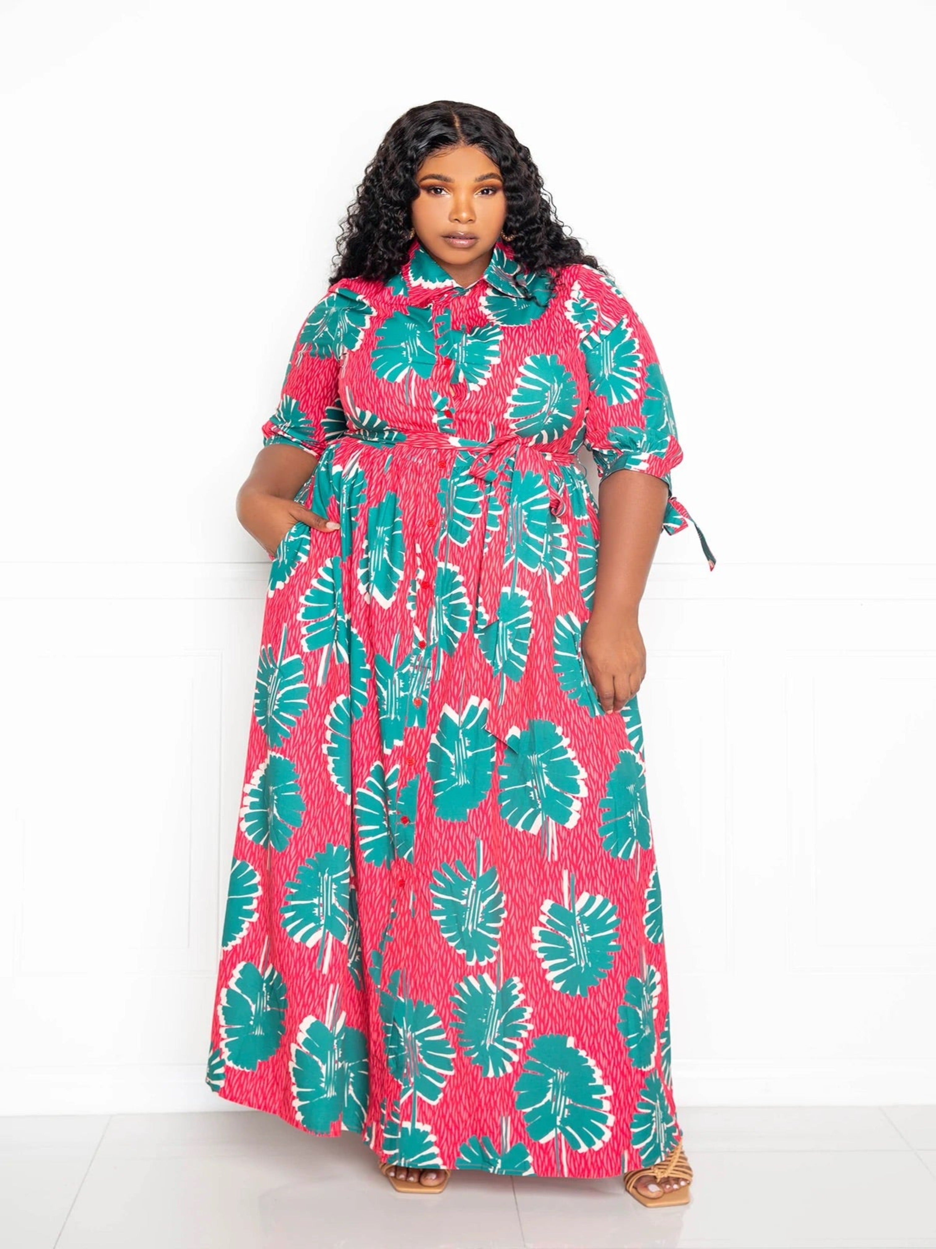 Plus size button front maxi dress Outlet
