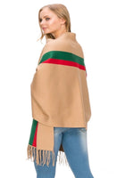 Load image into Gallery viewer, Tan women&#39;s poncho sweaters

