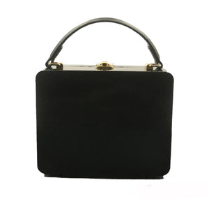 Womens black shoulder bag with top carry handle 