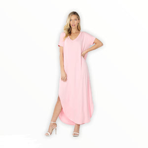 Pink plus size maxi dress - Iconic Style Shop